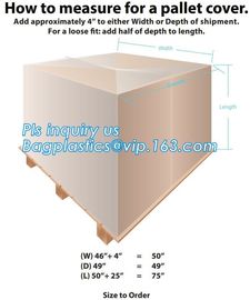 Customized Square Bottom or Side Guesst Plastic Protective Pallet Covers, 4 Mil Dust proof Clear Pallet Covers, BAGPLAST supplier