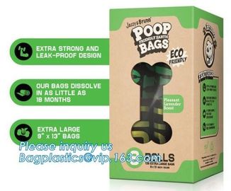 380 bags/box Leak-Proof Pet Dog Waste Bag,Dog Poop Bag, pet cleaning Biodegradable Black Dog Poop waste Bag, bagease pac supplier