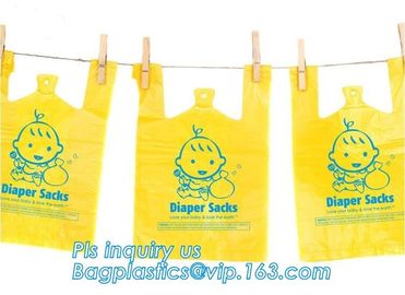 Amazon hot sale scented disposable Nappy sacks bag baby diaper bag, Eco-Friendly Scented Baby sacks tie handle disposal supplier