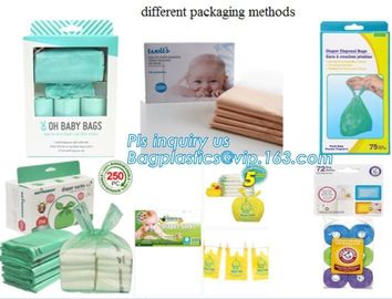 Amazon hot sale scented disposable Nappy sacks bag baby diaper bag, Eco-Friendly Scented Baby sacks tie handle disposal supplier