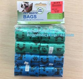 Poop Bags With Handles, scented bags with handles, Pick Pocket Pouch, Doggie Waste Bag Dispenser, compostable, epi, d2w supplier