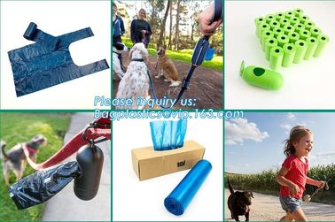 LED Flashlight Dog Waste Bag Dispenser Holder with Pet Waste Bag Poop Roll Bags, BPI ASTM D6400 EN13432 Approval Customi supplier