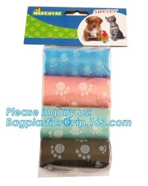 LED Flashlight Dog Waste Bag Dispenser Holder with Pet Waste Bag Poop Roll Bags, BPI ASTM D6400 EN13432 Approval Customi supplier