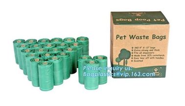 Eco-friendly 120Bags Pet Waste HDPE Plastic Bag with Handle Easy to Tie, Pet Dog Waste bags Poop for Bags on Board biode supplier