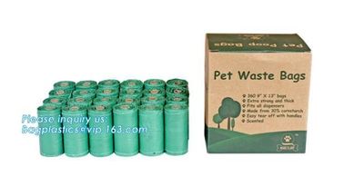 Eco-friendly 120Bags Pet Waste HDPE Plastic Bag with Handle Easy to Tie, Pet Dog Waste bags Poop for Bags on Board biode supplier