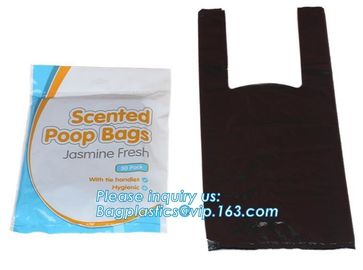 Eco friendly pet dog waste poop shit bag, Pet supply biodegradable one-time dog waste bag, bags holder for pet dog poop supplier