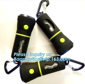 LED Flashlight Dog Waste Bag Dispenser Holder with Pet Waste Bag Poop Roll Bags, BPI ASTM D6400 EN13432 Approval Customi supplier