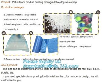 LED Flashlight Dog Waste Bag Dispenser Holder with Pet Waste Bag Poop Roll Bags, BPI ASTM D6400 EN13432 Approval Customi supplier