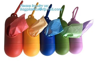 LED Flashlight Dog Waste Bag Dispenser Holder with Pet Waste Bag Poop Roll Bags, BPI ASTM D6400 EN13432 Approval Customi supplier