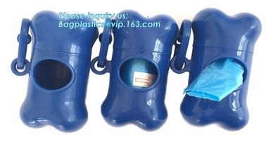 LED Flashlight Dog Waste Bag Dispenser Holder with Pet Waste Bag Poop Roll Bags, BPI ASTM D6400 EN13432 Approval Customi supplier