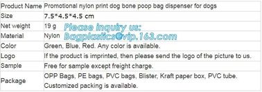 Bone Shape Plastic Custom Pet Dog Waste Bag with Dispenser, Dog shape Dog Waste Poop bags Holder pet Poop Bag Dispenser supplier