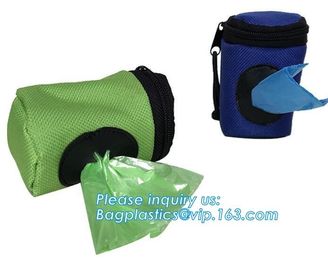 LED Flashlight Dog Waste Bag Dispenser Holder with Pet Waste Bag Poop Roll Bags, BPI ASTM D6400 EN13432 Approval Customi supplier