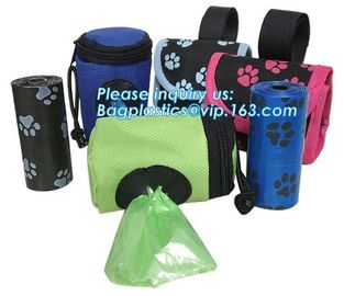 LED Flashlight Dog Waste Bag Dispenser Holder with Pet Waste Bag Poop Roll Bags, BPI ASTM D6400 EN13432 Approval Customi supplier