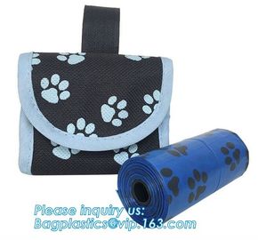 LED Flashlight Dog Waste Bag Dispenser Holder with Pet Waste Bag Poop Roll Bags, BPI ASTM D6400 EN13432 Approval Customi supplier