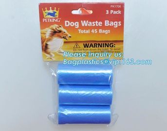 LED Flashlight Dog Waste Bag Dispenser Holder with Pet Waste Bag Poop Roll Bags, BPI ASTM D6400 EN13432 Approval Customi supplier