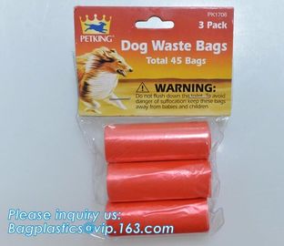 LED Flashlight Dog Waste Bag Dispenser Holder with Pet Waste Bag Poop Roll Bags, BPI ASTM D6400 EN13432 Approval Customi supplier