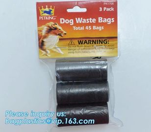 LED Flashlight Dog Waste Bag Dispenser Holder with Pet Waste Bag Poop Roll Bags, BPI ASTM D6400 EN13432 Approval Customi supplier