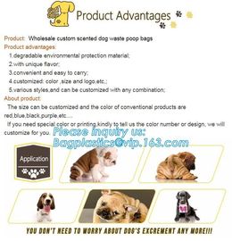 LED Flashlight Dog Waste Bag Dispenser Holder with Pet Waste Bag Poop Roll Bags, BPI ASTM D6400 EN13432 Approval Customi supplier