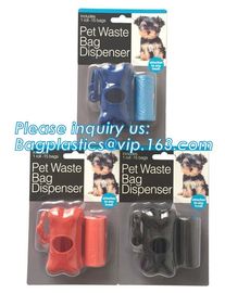 LED Flashlight Dog Waste Bag Dispenser Holder with Pet Waste Bag Poop Roll Bags, BPI ASTM D6400 EN13432 Approval Customi supplier