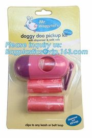 LED Flashlight Dog Waste Bag Dispenser Holder with Pet Waste Bag Poop Roll Bags, BPI ASTM D6400 EN13432 Approval Customi supplier