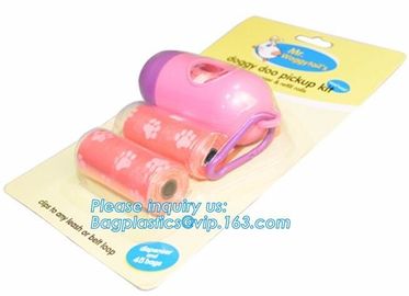 LED Flashlight Dog Waste Bag Dispenser Holder with Pet Waste Bag Poop Roll Bags, BPI ASTM D6400 EN13432 Approval Customi supplier