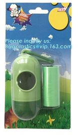 Bone Shaped Dog &amp; Pet Waste Bag Holder - Holds Standard Rolls of Poop Bags, green color dog dispenser +3rollings waste b supplier