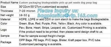 LED Flashlight Dog Waste Bag Dispenser Holder with Pet Waste Bag Poop Roll Bags, BPI ASTM D6400 EN13432 Approval Customi supplier