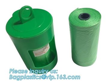 Top quality pet 100% degradable dog poop bag dispenser/waste bag dogie clean-up bag with dispenser, bagplastics. bagease supplier