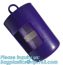 LED Flashlight Dog Waste Bag Dispenser Holder with Pet Waste Bag Poop Roll Bags, BPI ASTM D6400 EN13432 Approval Customi supplier