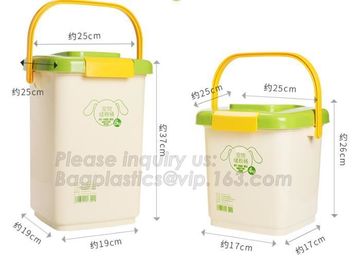 Promotion Eco-friendly Plastic Scoop Pet Dog Food Storage Container, pet food container,dog treat jar with gold bone cov supplier
