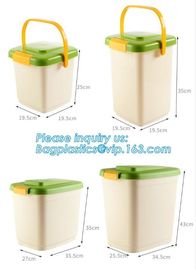 wheelie plastic airtight set 3-piece pet food container, 20KG 53L pet food pp plastic box container for storage, bagease supplier