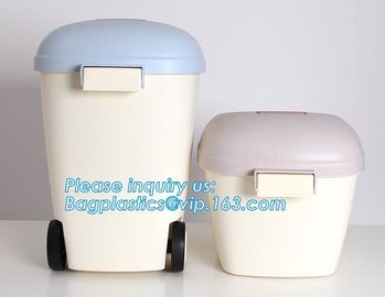 gift pet food container with flap lid, Square Pet Food Large Container / Animal Metal Food Seed Storage Bin, bagplastics supplier