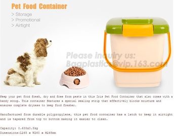 gift pet food container with flap lid, Square Pet Food Large Container / Animal Metal Food Seed Storage Bin, bagplastics supplier