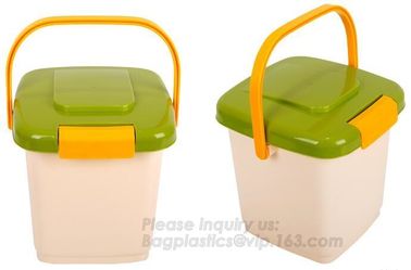 gift pet food container with flap lid, Square Pet Food Large Container / Animal Metal Food Seed Storage Bin, bagplastics supplier