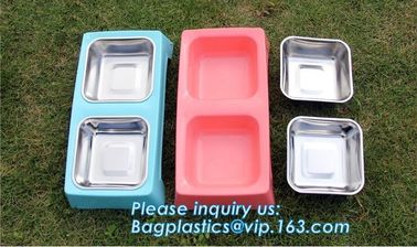 gift pet food container with flap lid, Square Pet Food Large Container / Animal Metal Food Seed Storage Bin, bagplastics supplier