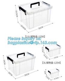 10L Clear Household Reusable Stack Plastic Storage Boxes, Transparent Household Handled PP Storage Box Plastic Boxes pac supplier