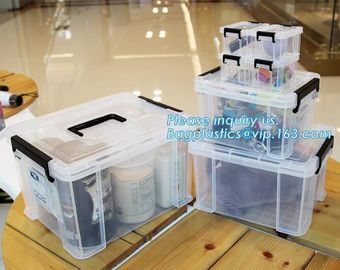 10L Clear Household Reusable Stack Plastic Storage Boxes, Transparent Household Handled PP Storage Box Plastic Boxes pac supplier