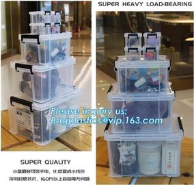 10L Clear Household Reusable Stack Plastic Storage Boxes, Transparent Household Handled PP Storage Box Plastic Boxes pac supplier