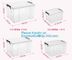 eco-friendly transparent plastic container multipurpose storage box for home, Clear Box with a White Lid and Black Latch supplier