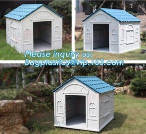 Home Indoor Outdoor Eco Friendly Dog House, Wholesale blue indoor outdoor plastic pet dog house, Kennel with window, cat supplier