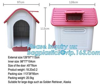 Home Indoor Outdoor Eco Friendly Dog House, Wholesale blue indoor outdoor plastic pet dog house, Kennel with window, cat supplier