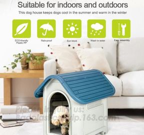 Fashion big dog apartment cottage Extra Large Waterproof Indoor &amp; Outdoor Pet Shelter Plastic Dog Kennel Pet House, bage supplier