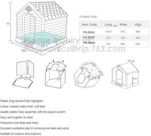 OEM Outdoor plastic cheap Dog kennel /Pet House in Garden, Indoor &amp;outdoor waterproof portable plastic dog kennel/dog ho supplier