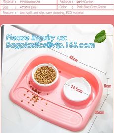 Double stainless steel dog bowl pet cat feeder water food dog bowl, No-Spill and Non-Skid Stainless Steel Pet Bowls Dog supplier