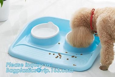 Double stainless steel dog bowl pet cat feeder water food dog bowl, No-Spill and Non-Skid Stainless Steel Pet Bowls Dog supplier