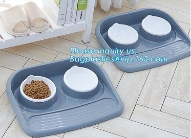 Double stainless steel dog bowl pet cat feeder water food dog bowl, No-Spill and Non-Skid Stainless Steel Pet Bowls Dog supplier