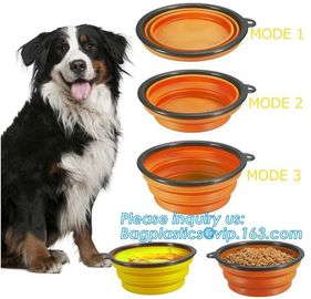 Top selling 350/750/1000/1500ml Foldable Pet Food Water Feeding Portable Travel Collapsible Dog Silicone Bowl, bagease supplier