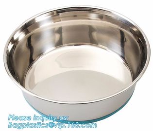 Dual-Purposed Dog Water Food Feeder Plastic Double Pet Bowls, Collapsible dog bowl plastic feeder pet cat food foldable supplier