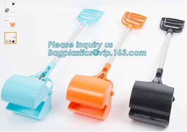 Clean Pick Up Pet Plastic Waste Tool,Factory Price Long Handle Dog Poop Scoop, Dog Accessories Pooper Scooper, foldable supplier