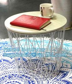 Commercial use stylish marble top metal wire square coffee table, Steel wire coffee table, high end solid wood table top supplier